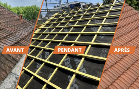 changement de toiture avant pendant après